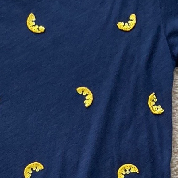 J. Crew Short Sleeve Sequin Lemon Tee - Picture 4 of 5